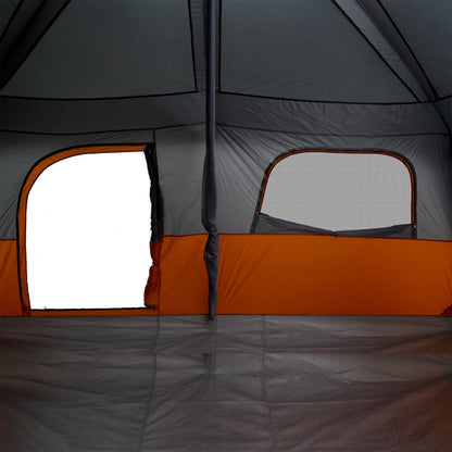 Family Tent Cabin 10-Person Grey and Orange Waterproof