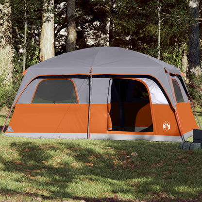 Family Tent Cabin 10-Person Grey and Orange Waterproof