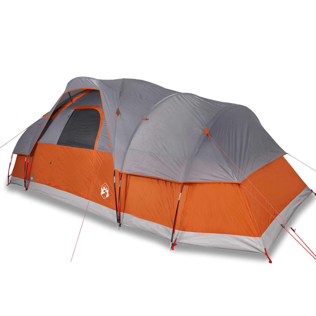 Family Tent Dome 11-Person Grey and Orange Waterproof