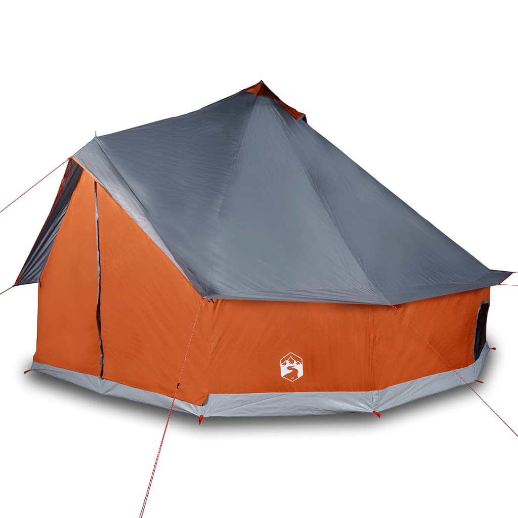 Family Tent Tipi 12-Person Grey and Orange Waterproof