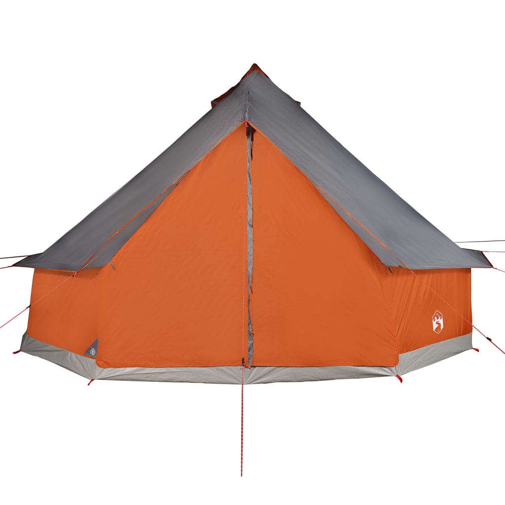 Family Tent Tipi 12-Person Grey and Orange Waterproof