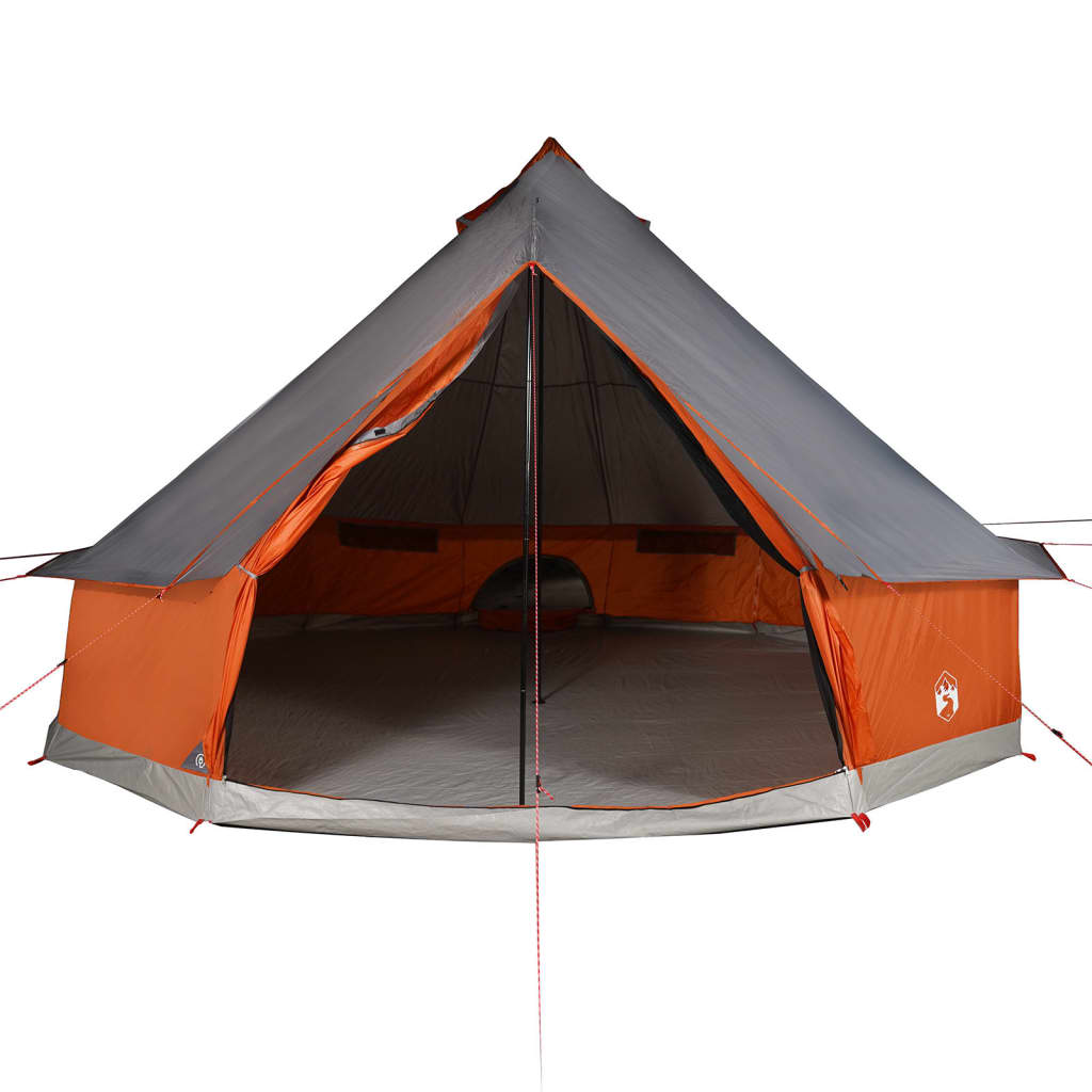 Family Tent Tipi 12-Person Grey and Orange Waterproof