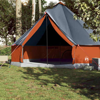 Family Tent Tipi 10-Person Grey and Orange Waterproof