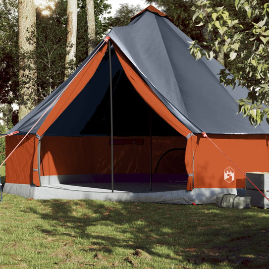 Family Tent Tipi 10-Person Grey and Orange Waterproof