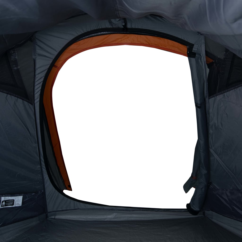 Camping Tent Tunnel 3-Person Grey and Orange Waterproof