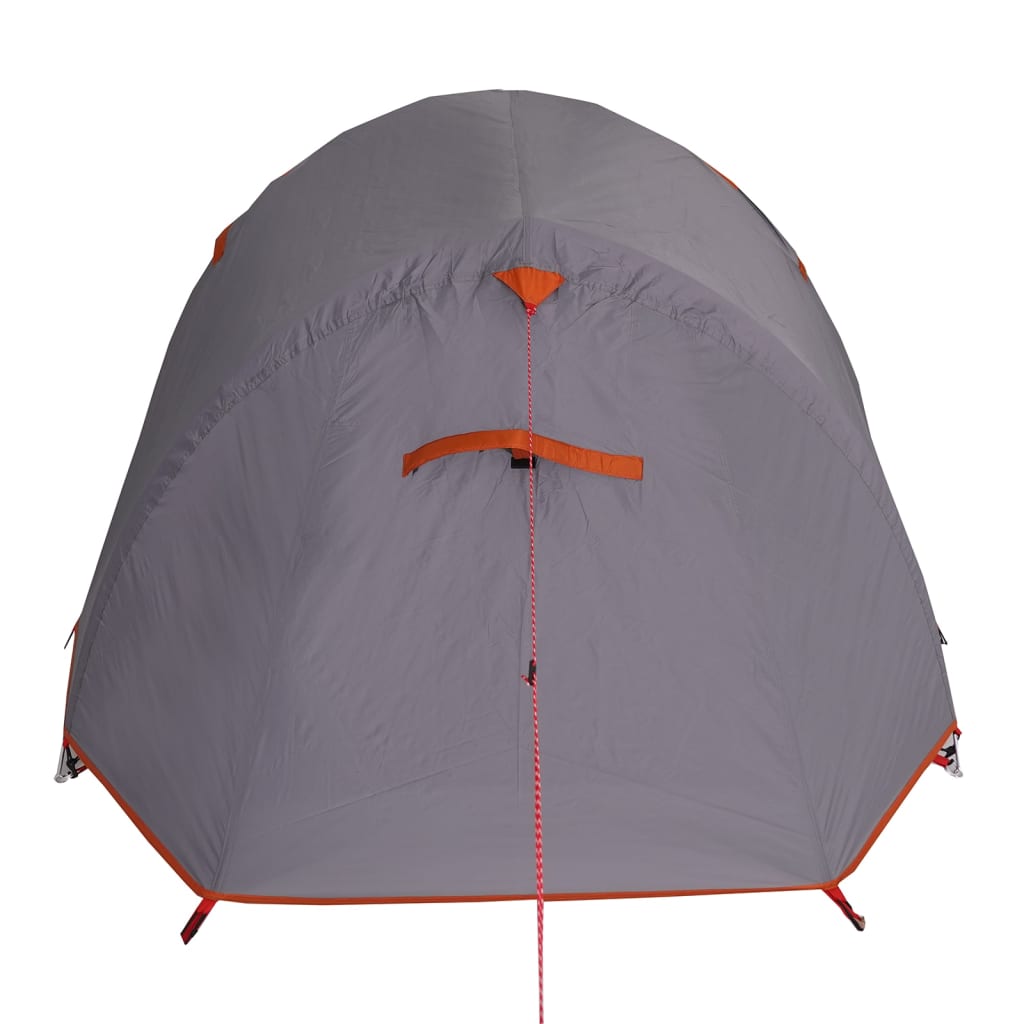 Camping Tent Tunnel 2-Person Grey and Orange Waterproof