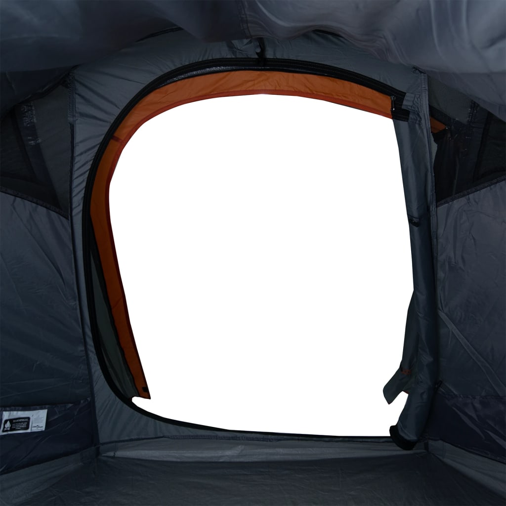 Camping Tent Tunnel 2-Person Grey and Orange Waterproof