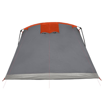 Family Tent Tunnel 10-Person Grey and Orange Waterproof