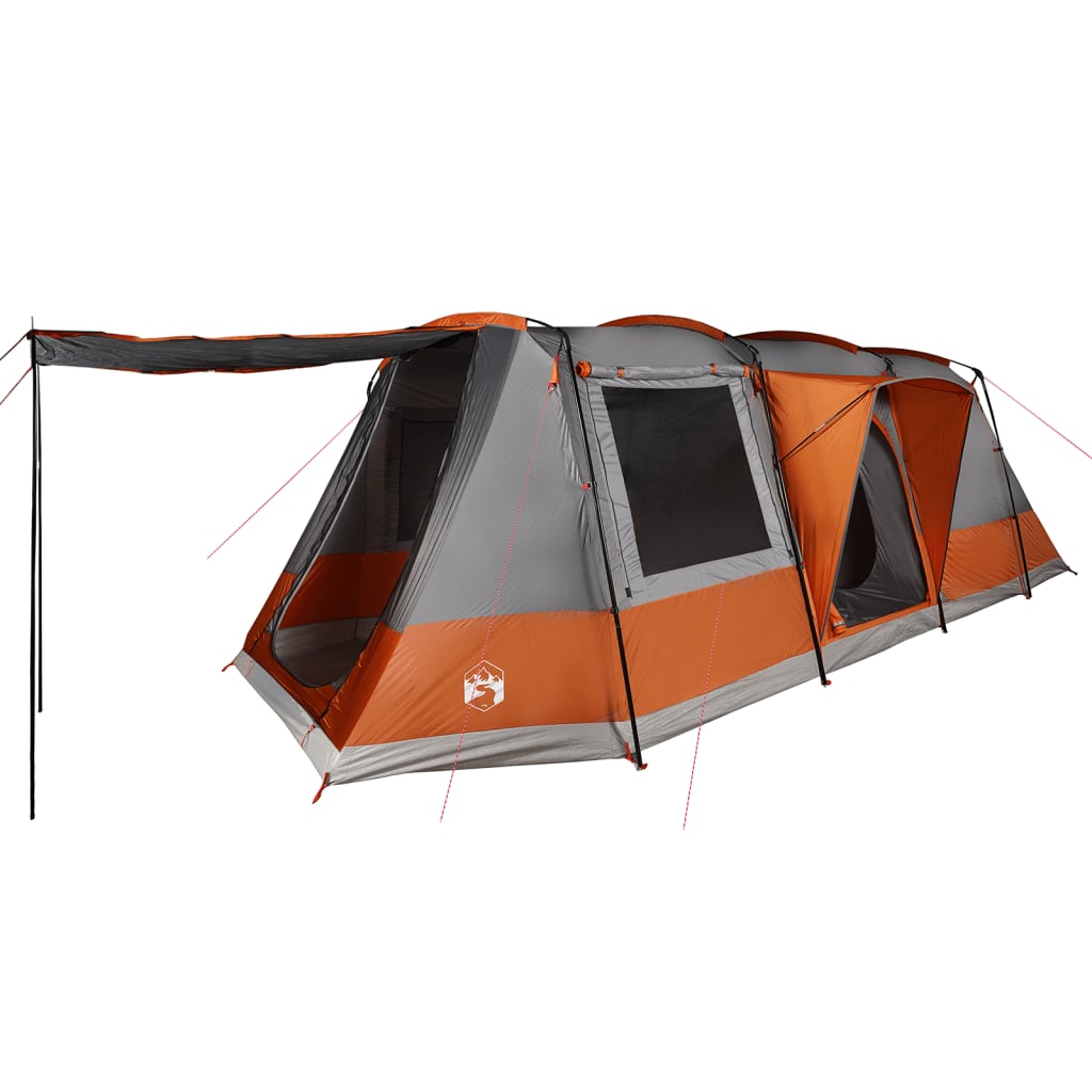 Camping Tent Tunnel 4-Person Grey and Orange Waterproof