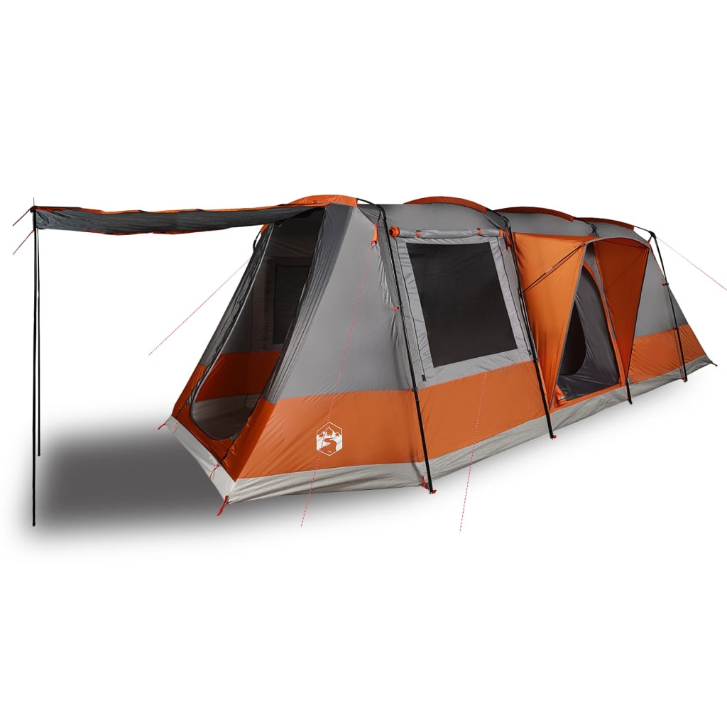 Camping Tent Tunnel 4-Person Grey and Orange Waterproof