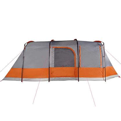 Camping Tent Tunnel 4-Person Grey and Orange Waterproof