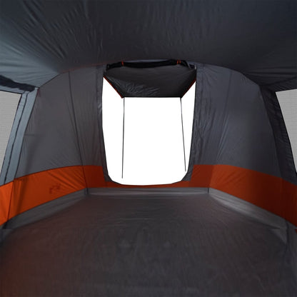 Camping Tent Tunnel 4-Person Grey and Orange Waterproof