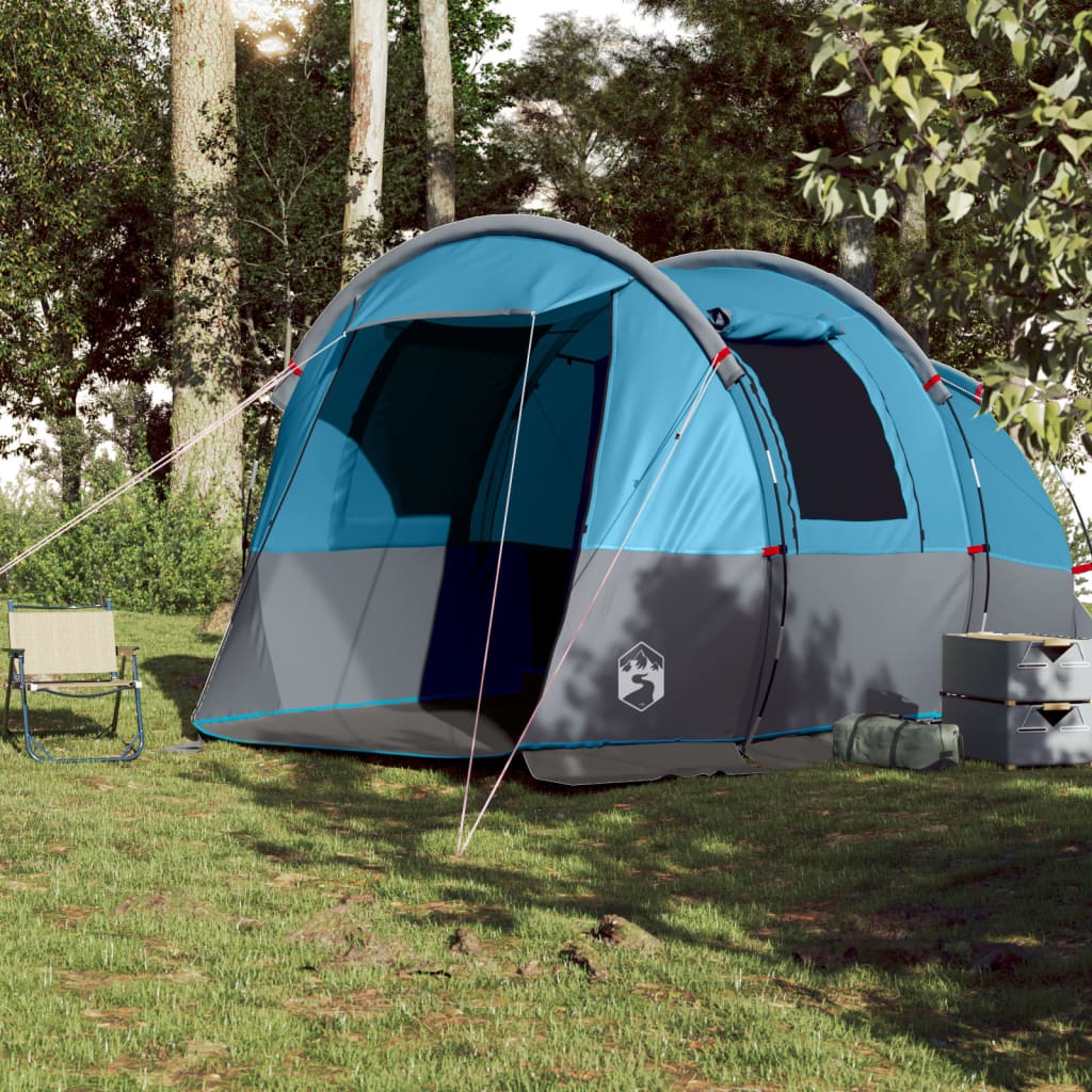 Camping Tent Tunnel 4-Person Blue Waterproof