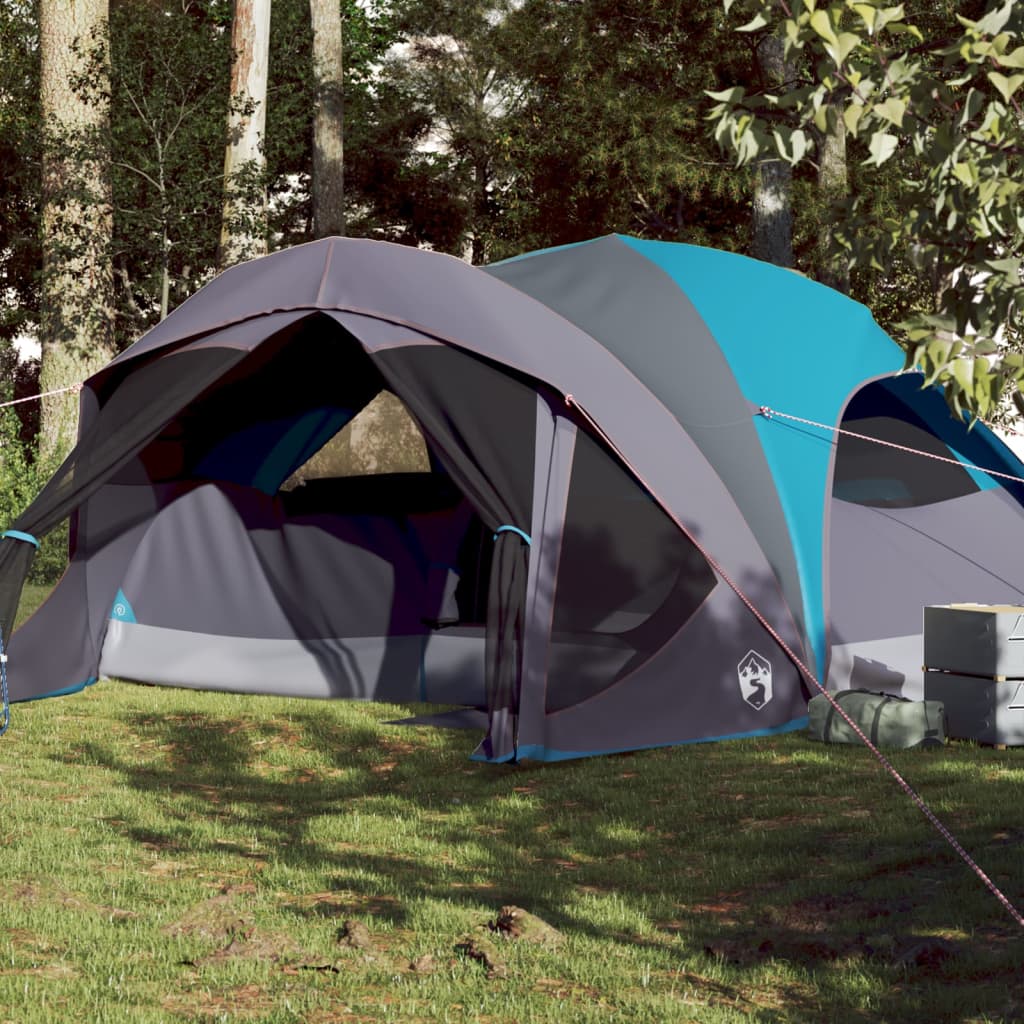 Family Tent Cabin 6-Person Blue Waterproof