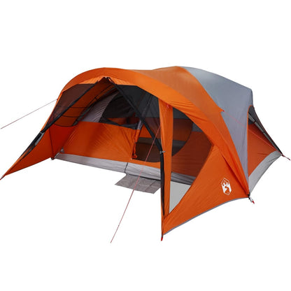 Family Tent Cabin 6-Person Grey and Orange Waterproof