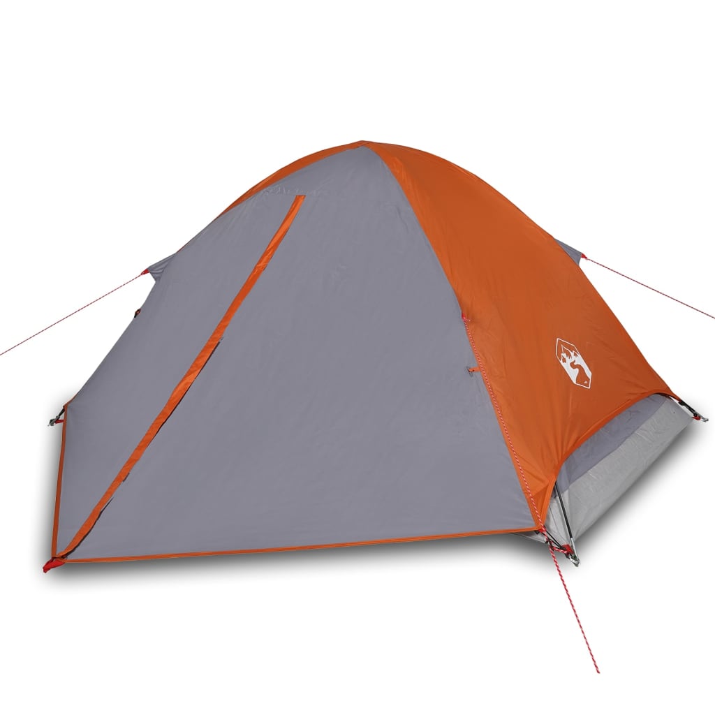 Camping Tent Dome 2-Person Grey and Orange Waterproof