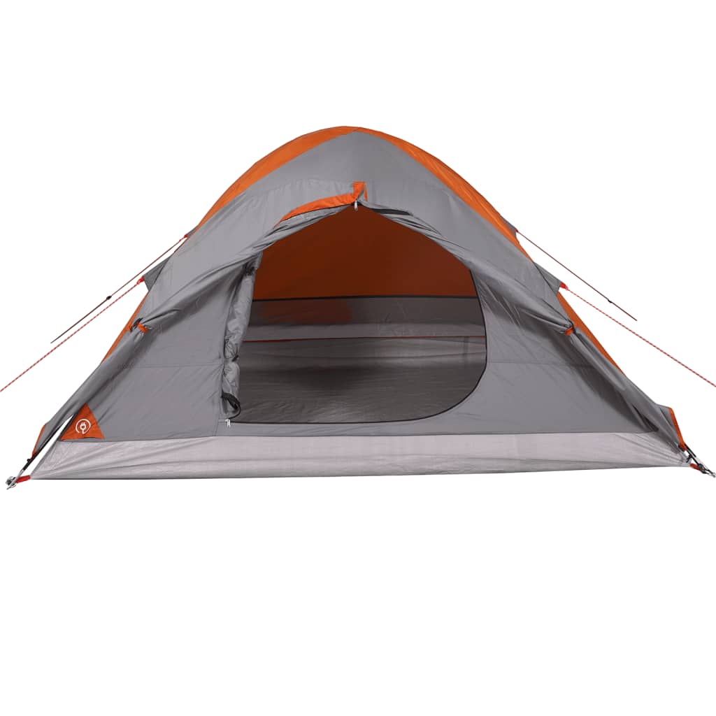 Camping Tent Dome 2-Person Grey and Orange Waterproof