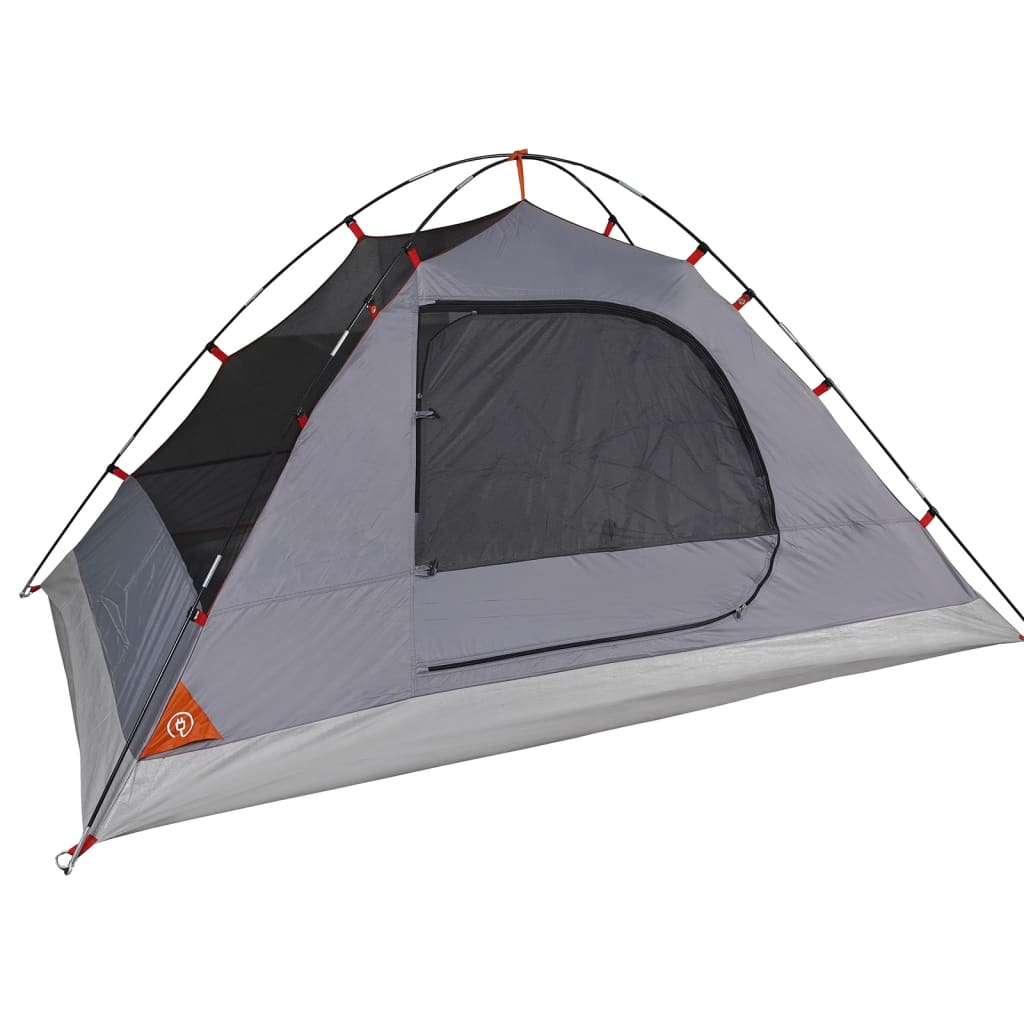 Camping Tent Dome 2-Person Grey and Orange Waterproof