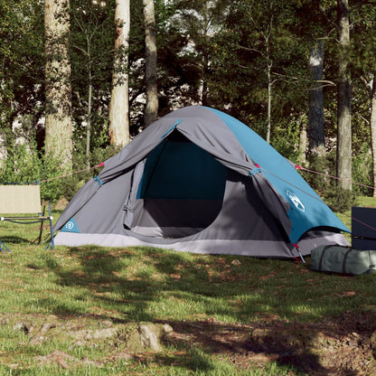 Camping Tent Dome 4-Person Blue Waterproof