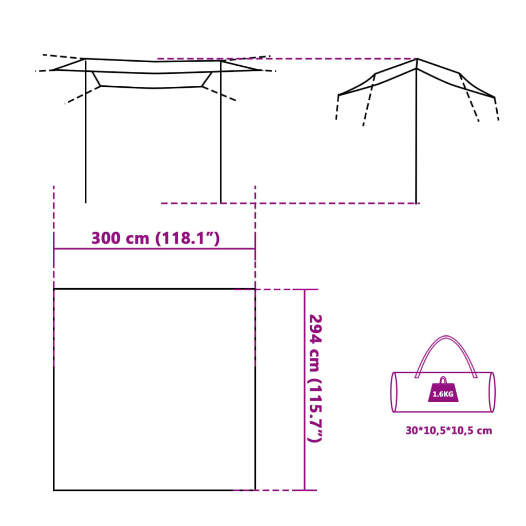 Camping Tarp Green 300x294 cm Waterproof