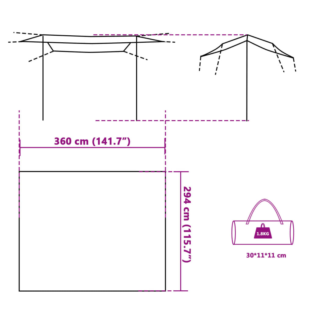 Camping Tarp Blue 360x294 cm Waterproof