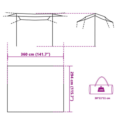 Camping Tarp Blue 360x294 cm Waterproof