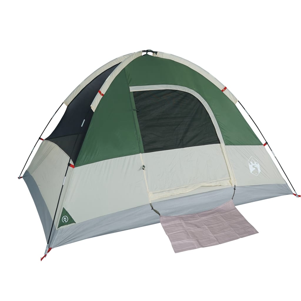 Camping Tent Dome 3-Person Green Waterproof