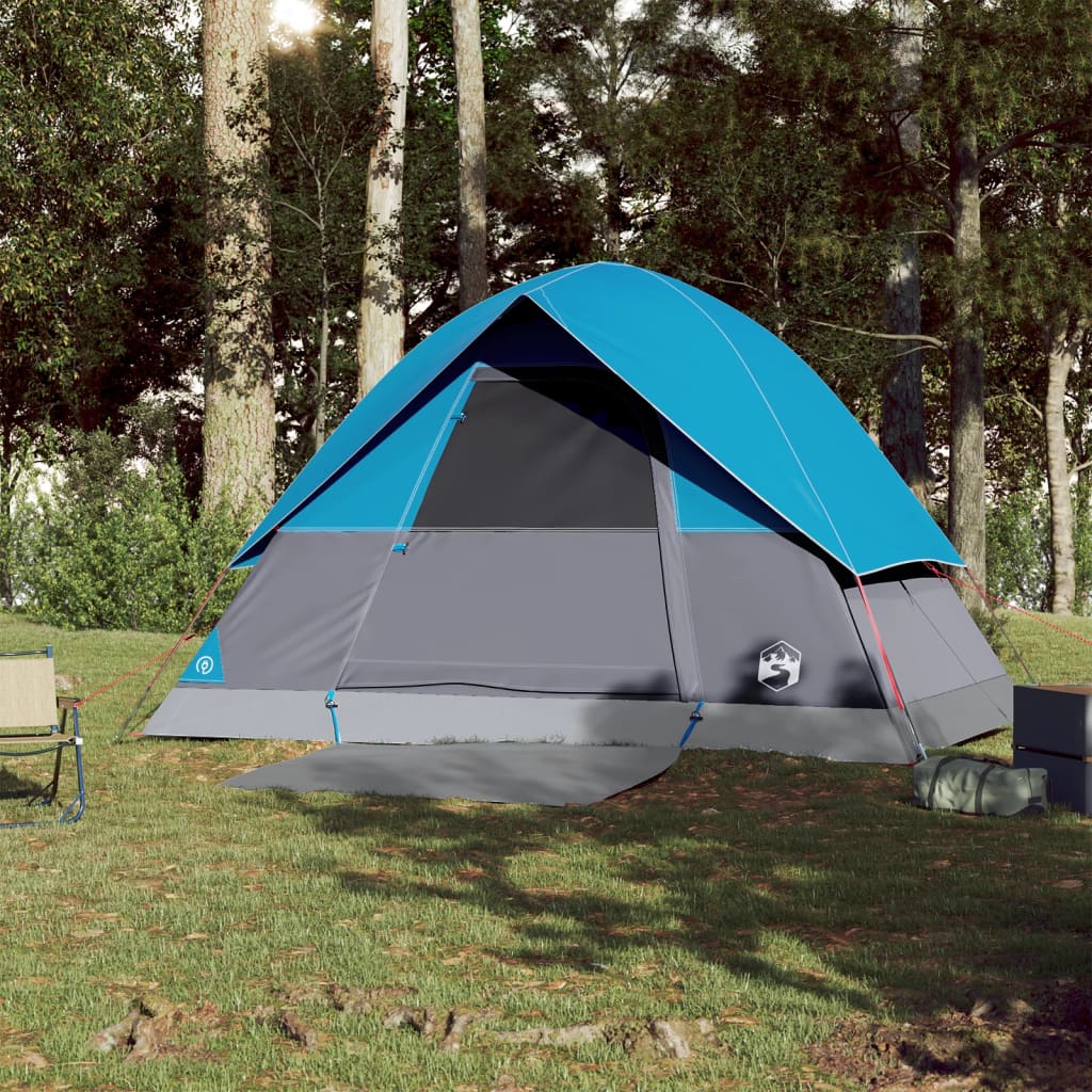 Camping Tent Dome 3-Person Blue Waterproof