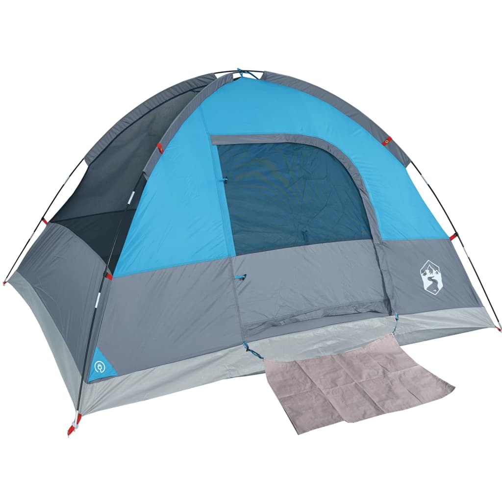 Camping Tent Dome 3-Person Blue Waterproof