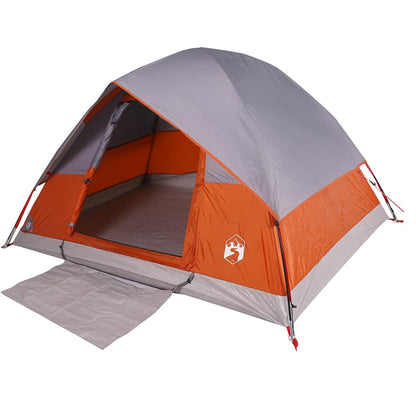 Camping Tent Dome 3-Person Orange Waterproof