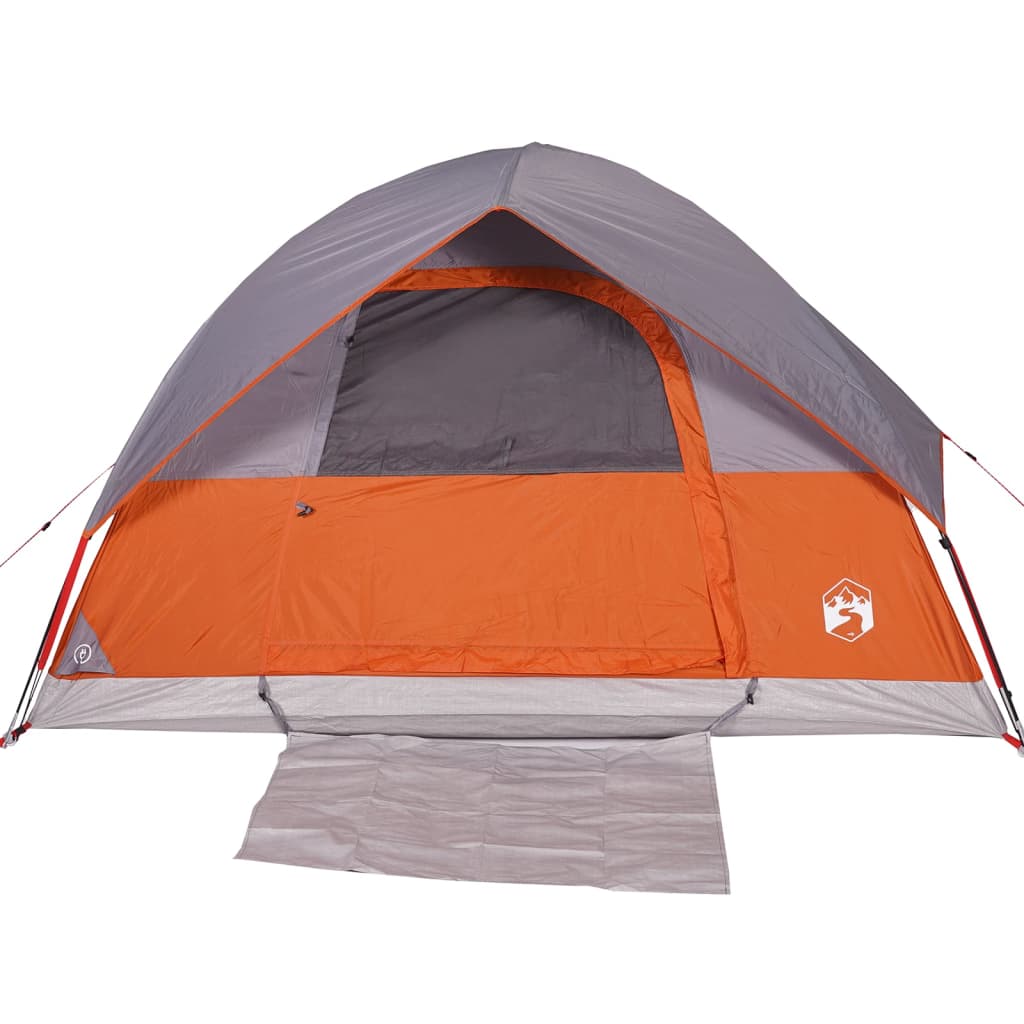 Camping Tent Dome 3-Person Orange Waterproof