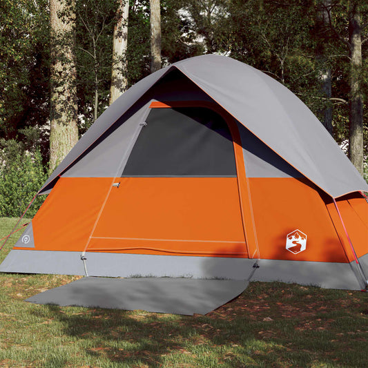 Camping Tent Dome 3-Person Orange Waterproof