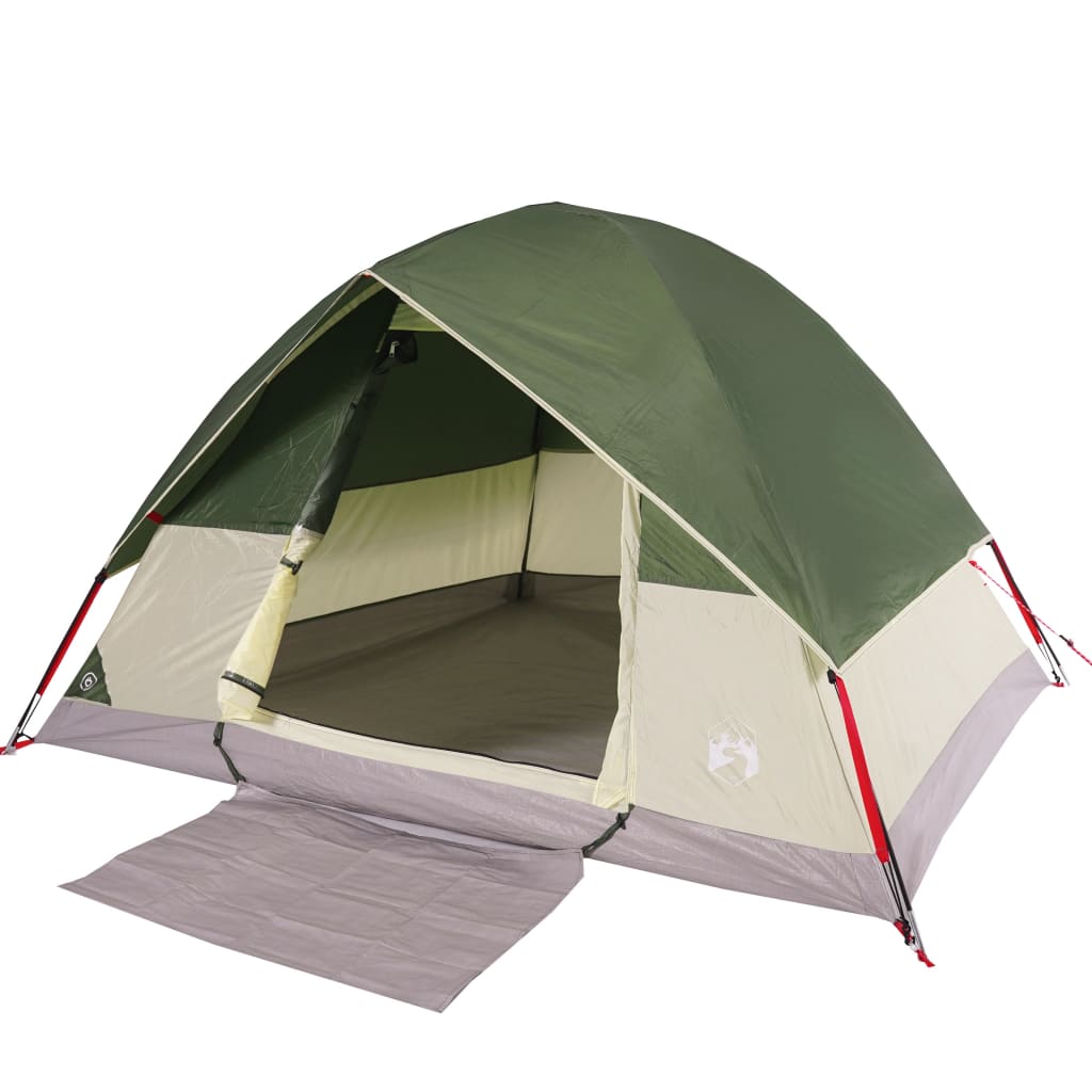 Camping Tent Dome 4-Person Green Waterproof