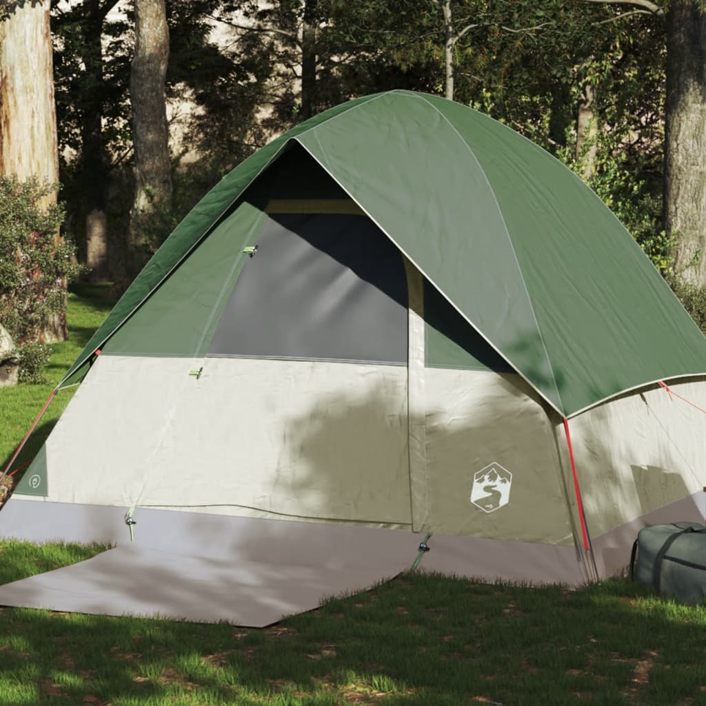 Camping Tent Dome 4-Person Green Waterproof