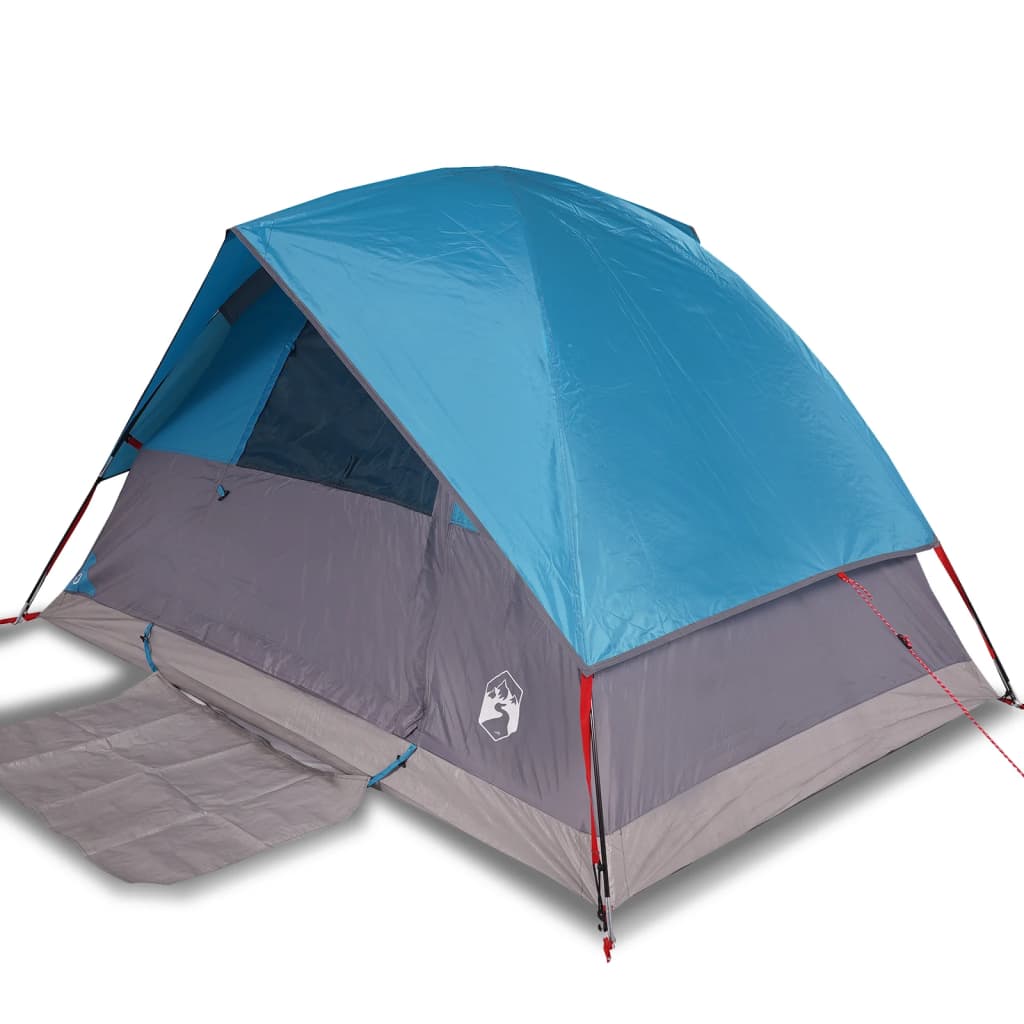 Camping Tent Dome 4-Person Blue Waterproof