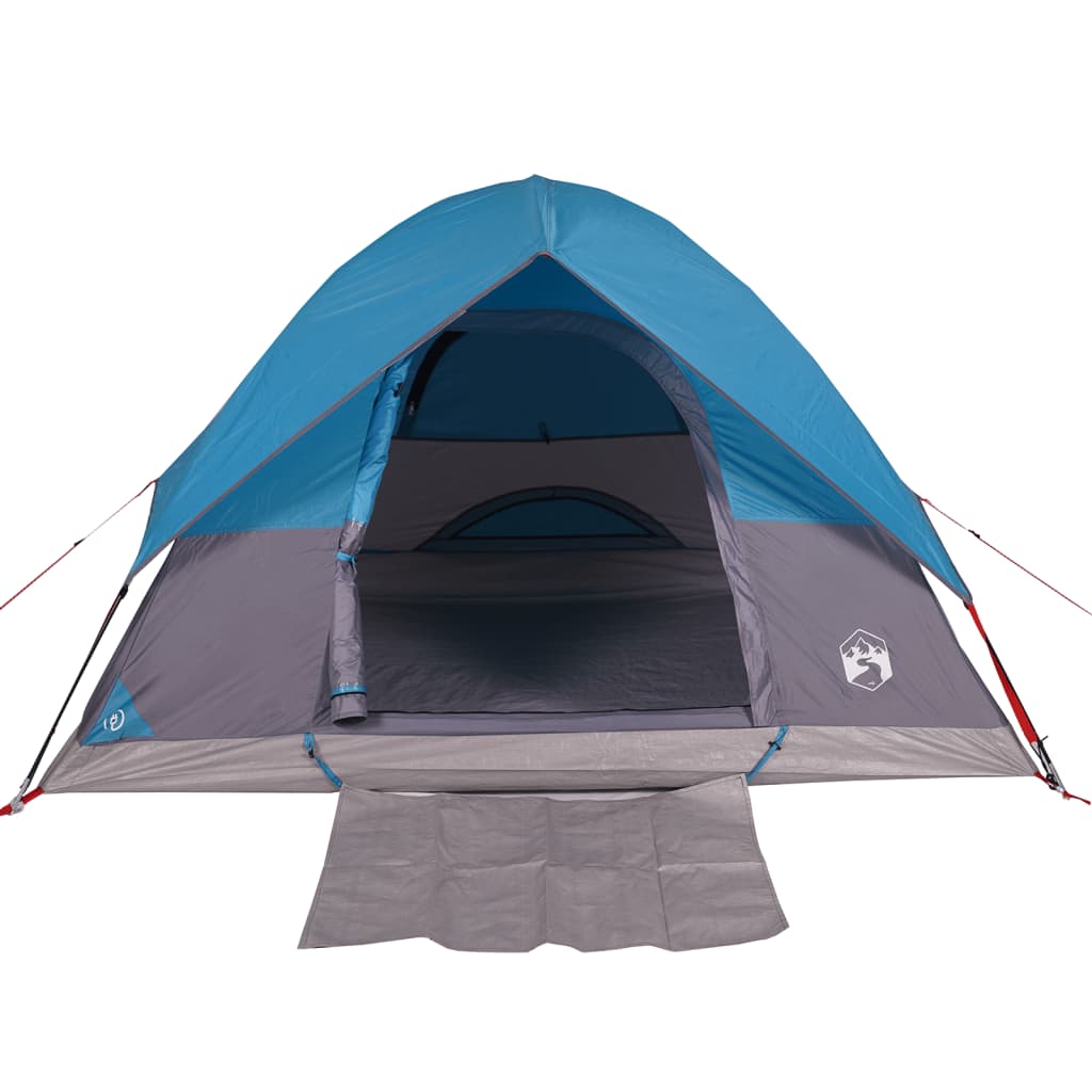 Camping Tent Dome 4-Person Blue Waterproof