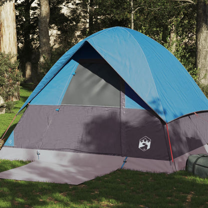 Camping Tent Dome 4-Person Blue Waterproof