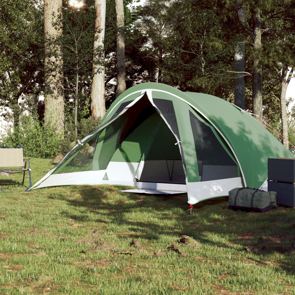 Camping Tent Cabin 4-Person Green Waterproof