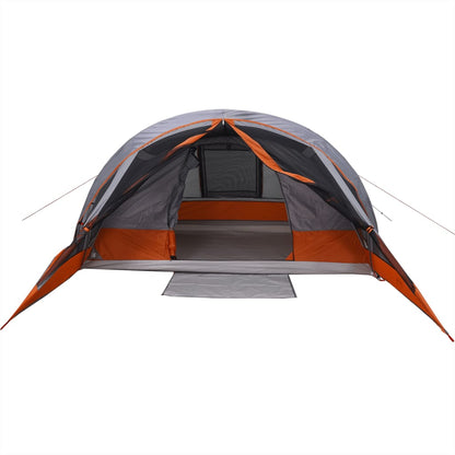 Camping Tent Cabin 4-Person Grey and Orange Waterproof