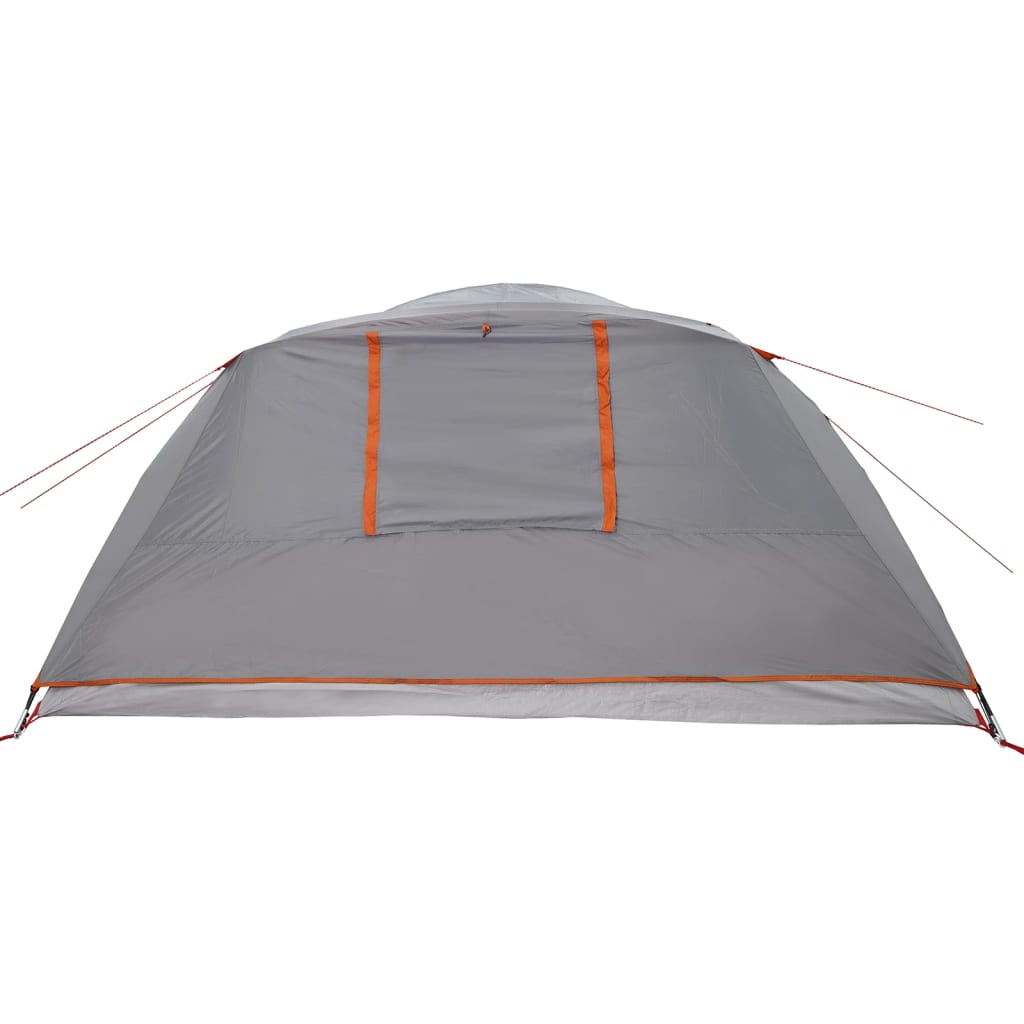 Camping Tent Cabin 4-Person Grey and Orange Waterproof