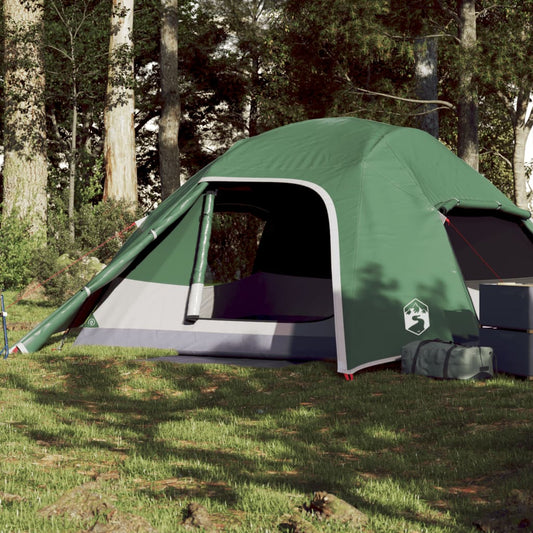 Camping Tent Dome 4-Person Green Waterproof