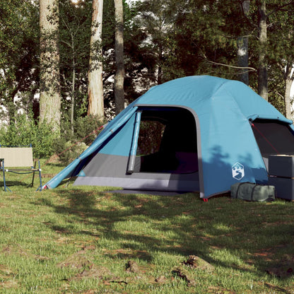 Camping Tent Dome 4-Person Blue Waterproof