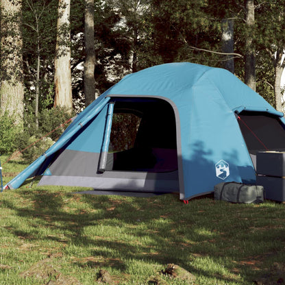 Camping Tent Dome 4-Person Blue Waterproof