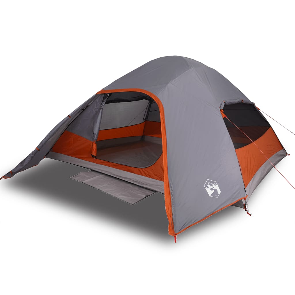 Camping Tent Dome 4-Person Grey Waterproof