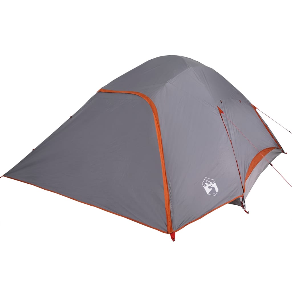 Camping Tent Dome 4-Person Grey Waterproof