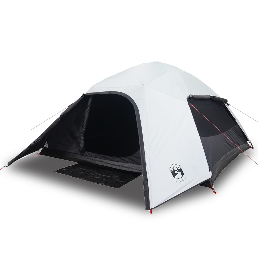 Camping Tent Dome 4-Person White Blackout Fabric Waterproof