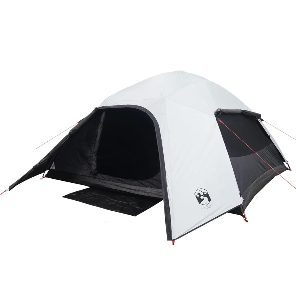 Camping Tent Dome 4-Person White Blackout Fabric Waterproof