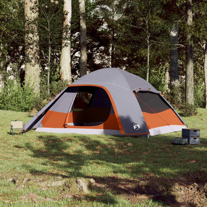 Family Tent Dome 6-Person Grey Waterproof