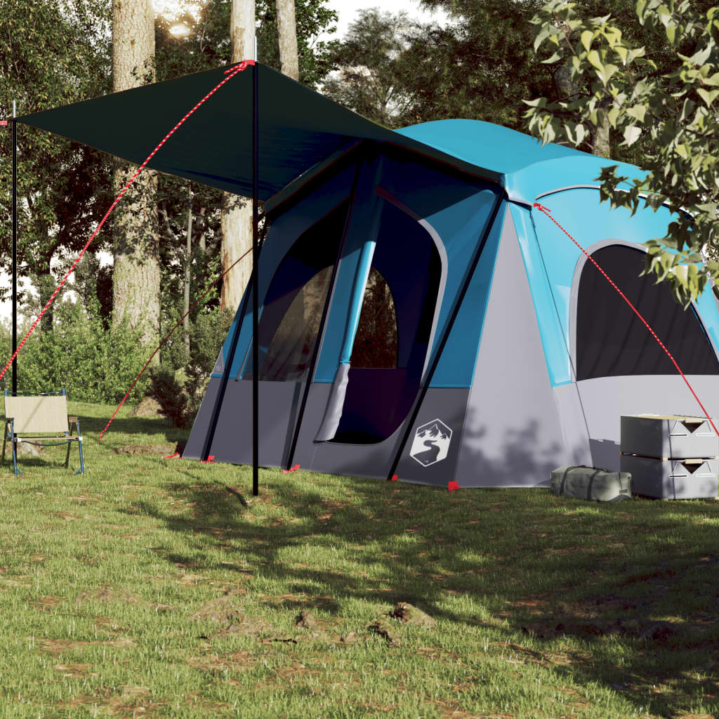 Camping Tent Cabin 5-Person Blue Waterproof