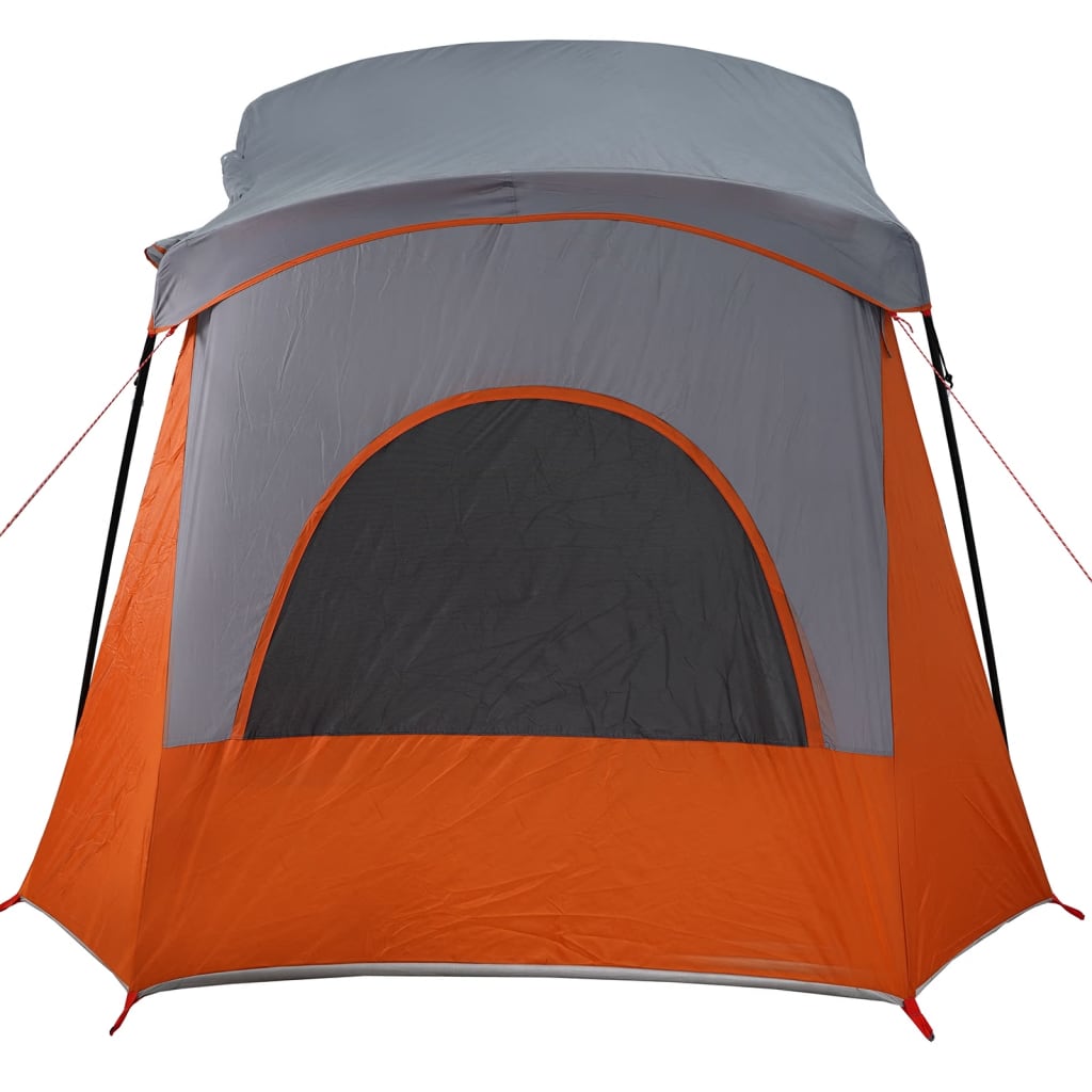 Camping Tent Cabin 5-Person Grey and Orange Waterproof